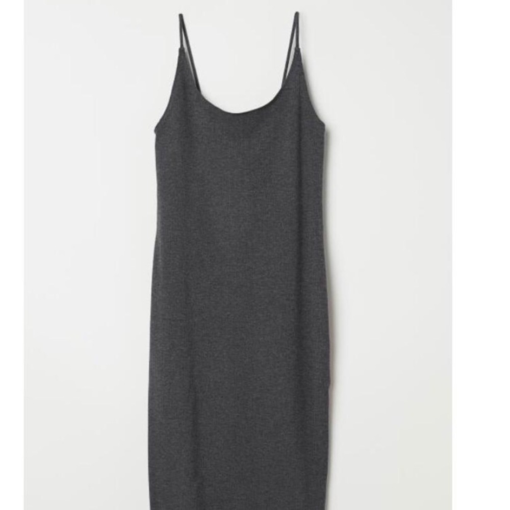Grey ribbed dress